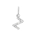 12mm Dije Oro Blanco 14k Inicial Pavé con Diamantes Naturales