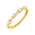 Anillo de Dama Oro 14k Banda Redondos con Diamantes Naturales