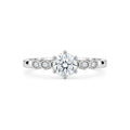 Anillo de Compromiso Solitario Acentos Hexagonales Moissanite S925