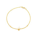 7mm Brazalete de Dama Oro 14k Inicial Pavé con Diamantes Naturales