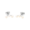 Aretes de Dama Oro Blanco 14k Trepador Gota con Perla