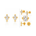 Aretes para Bebé Oro 14k Piedra Kite en Garras de Bolitas