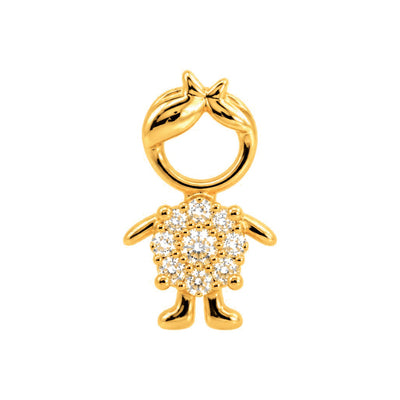 6x11mm Dije Niño Oro 14k con Diamantes Naturales