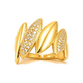 Anillo de Dama Oro 10k Hojas Puntiagudas con Circonios