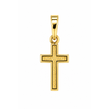 10mm x 5mm Dije Cruz con Centro Texturizado Oro 14k