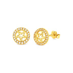 Aretes de Dama Oro 10k Estrella Calada con Halo
