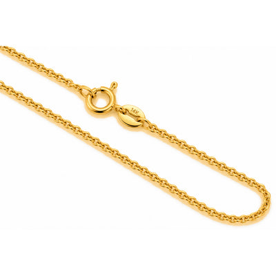 1mm Cadena Oro 14k Cable 18 Pulgadas