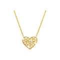 10x9mm Collar Oro 14k Corazón Pavé con Diamantes Naturales