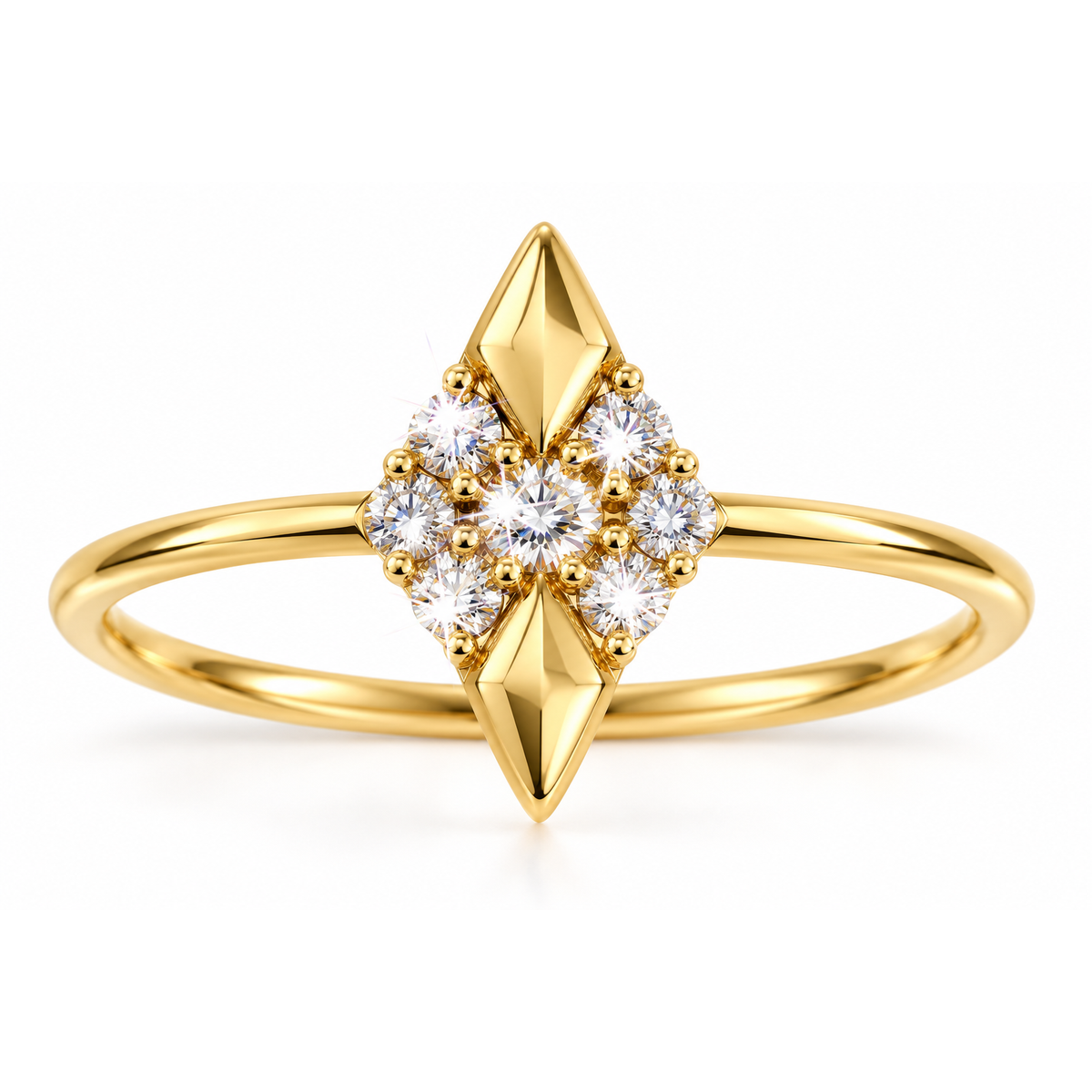 Anillo de Dama Oro 14k Kite con Diamantes Naturales
