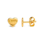 Aretes de Dama Oro 14k Corazón LOVE