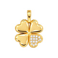 Dije Trébol de Corazones Oro 14k con Circonios