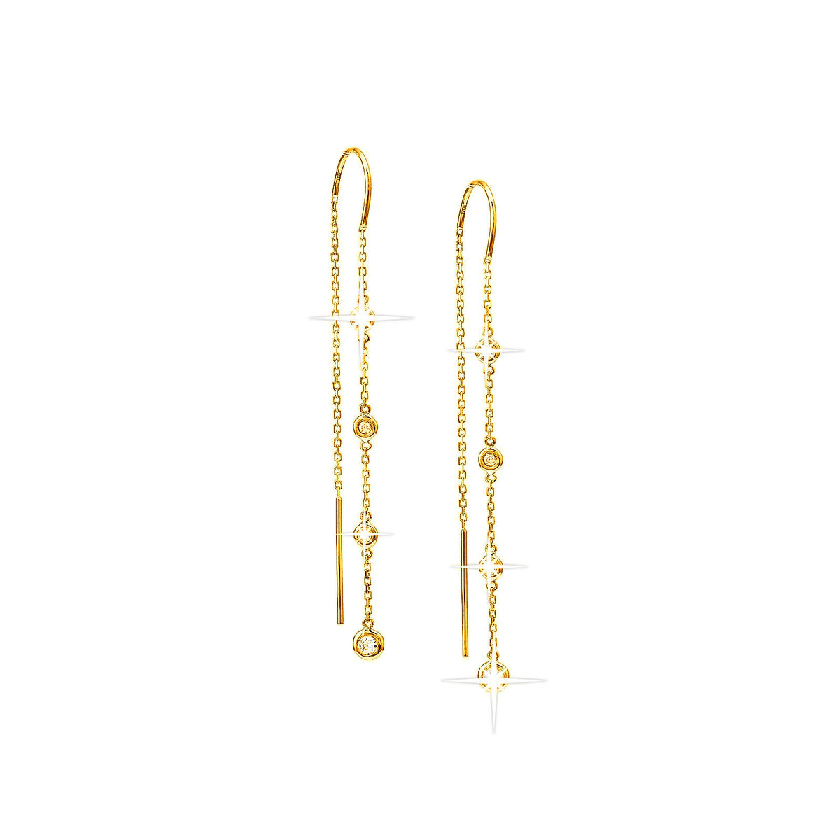 60mm Aretes de Dama Oro 14k Redondos con Diamantes Naturales
