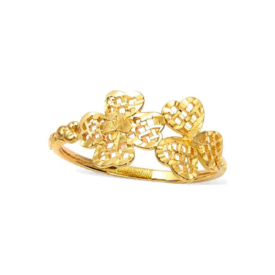 Anillo de Dama Oro 10k Treboles Calados
