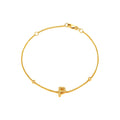 7mm Brazalete de Dama Oro 14k Inicial Pavé con Diamantes Naturales
