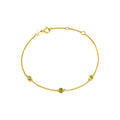 Brazalete de Dama Oro 14k Redondos con Peridoto