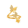 Anillo de Dama Oro 14k Mariposas con Circonias