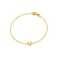 Brazalete de Dama Oro 14k Inicial con Diamantes Naturales