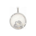 Dije Oro Blanco 14k Pavé con Shell y Diamantes Naturales