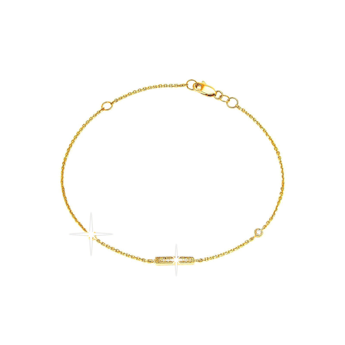 10mm Brazalete de Dama Oro 14k Barra Pavé con Diamantes Naturales