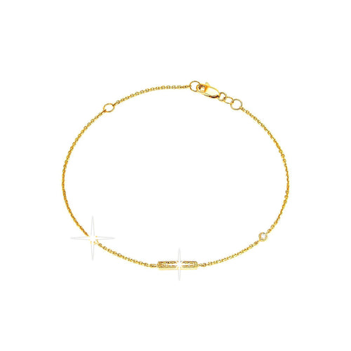10mm Brazalete de Dama Oro 14k Barra Pavé con Diamantes Naturales