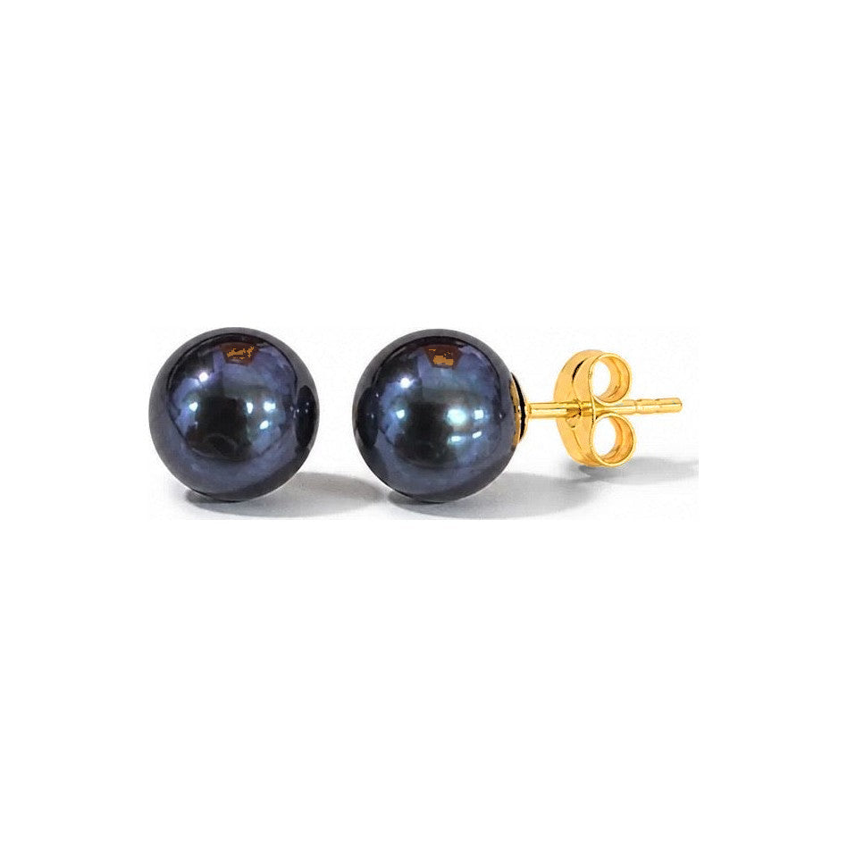 Aretes de Dama Oro 14k Perla Gris
