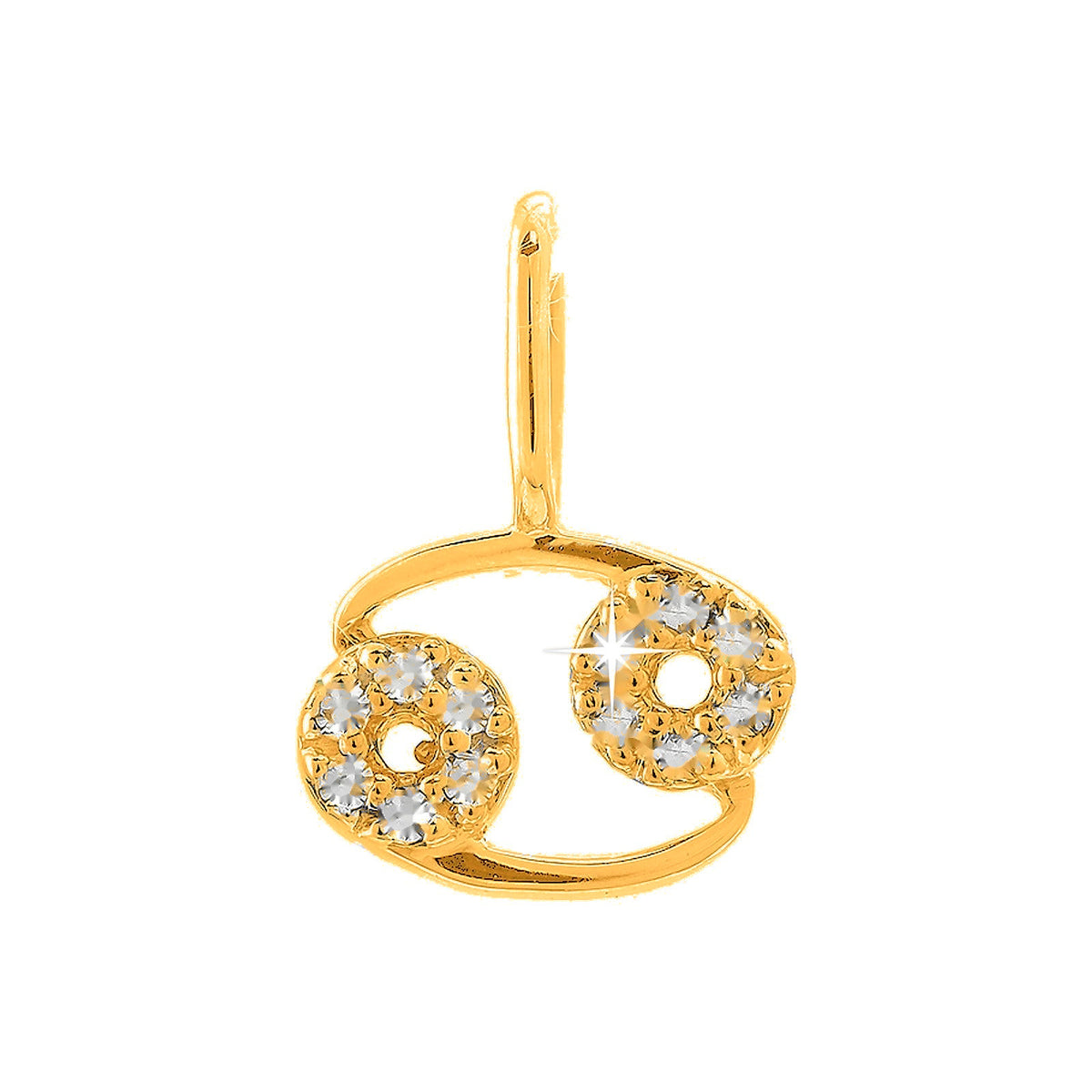 7x11mm Dije Oro 14k Pavé con Diamantes Naturales