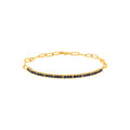 2mm Brazalete de Dama Oro 14k Redondos con Zafiro