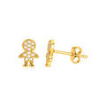 Aretes para Bebé Oro 10k Niño con Circonios