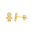 Aretes para Bebé Oro 10k Niño con Circonios