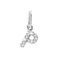12mm Dije Oro Blanco 14k Inicial Pavé con Diamantes Naturales