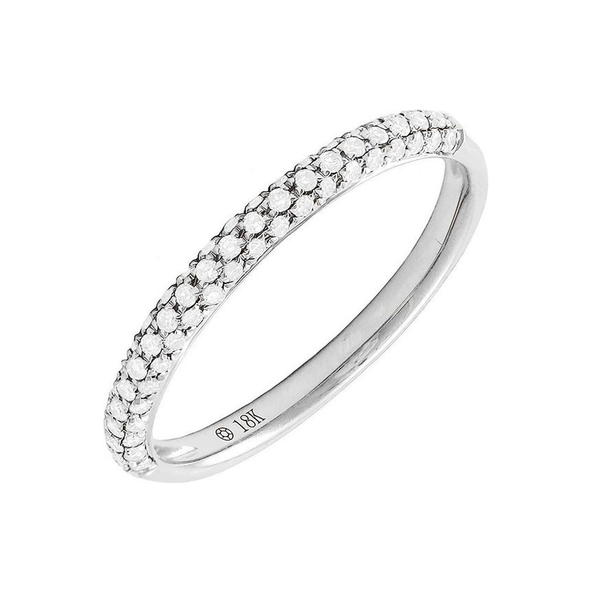 2mm Anillo de Dama Oro Blanco 18k Banda Redondos