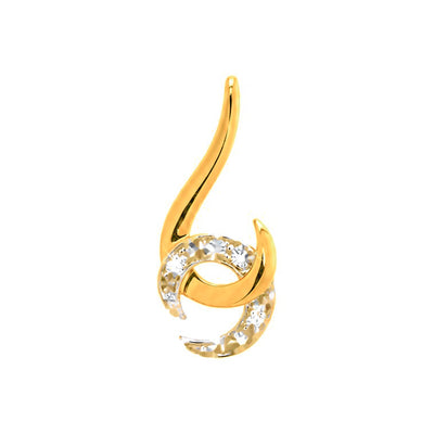7x17mm Dije Remolino Oro 14k con Diamantes Naturales