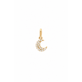 5x12mm Dije Luna Creciente Oro 14k con Diamantes Naturales