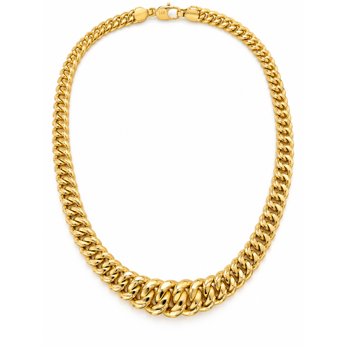 Cadena Oro 14k Cubana Graduada