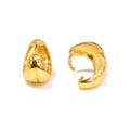Aretes de Dama Oro 10k Aro Gota Abombada