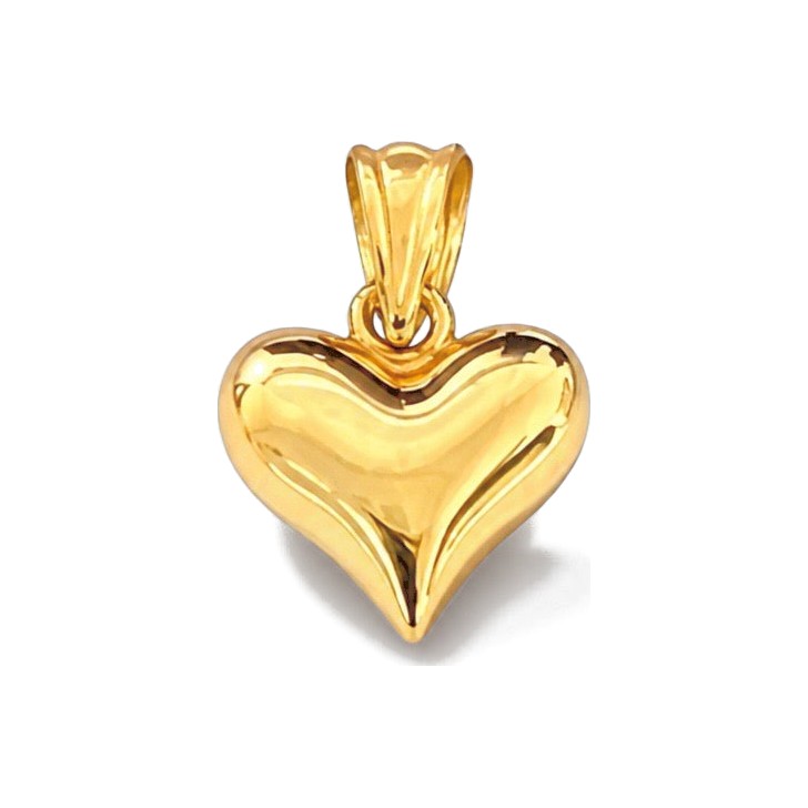 Dije Corazón Abultado Punta Alargada Oro 10k