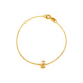 Brazalete de Dama Oro 14k Inicial con Diamantes Naturales