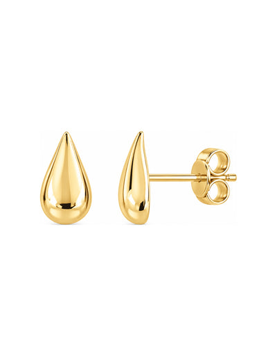Aretes de Dama Oro 10k Gota Abombada Pulida