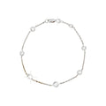 Brazalete de Dama Oro Blanco 14k Redondos con Diamantes Naturales
