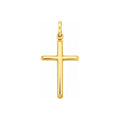 25mm x 15mm Dije Cruz de Tubo Lisa Oro 10k