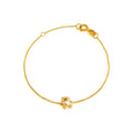 Brazalete de Dama Oro 14k Inicial con Diamantes Naturales