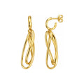 Aretes de Dama Oro 14k Colgantes de Óvalos Entrelazados