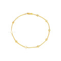 Tobillera Oro 14k Redondos con Diamantes Naturales