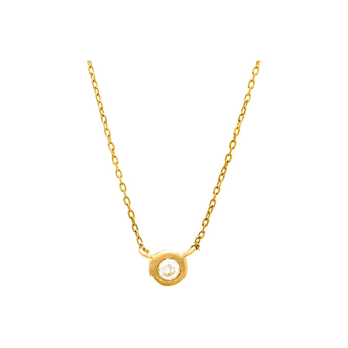 4.4mm Collar Oro 14k Redondos con Diamantes Naturales