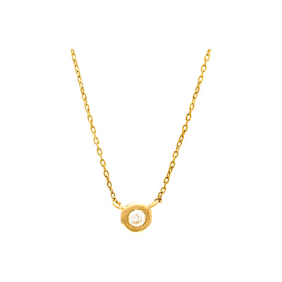 4.4mm Collar Oro 14k Redondos con Diamantes Naturales