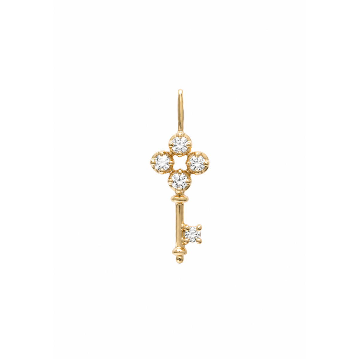 Dije Llave Oro 14k con Circonios