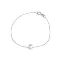 Brazalete de Dama Oro Blanco 14k Inicial con Diamantes Naturales
