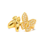 Anillo de Dama Oro 10k Dos Mariposas con Circonios