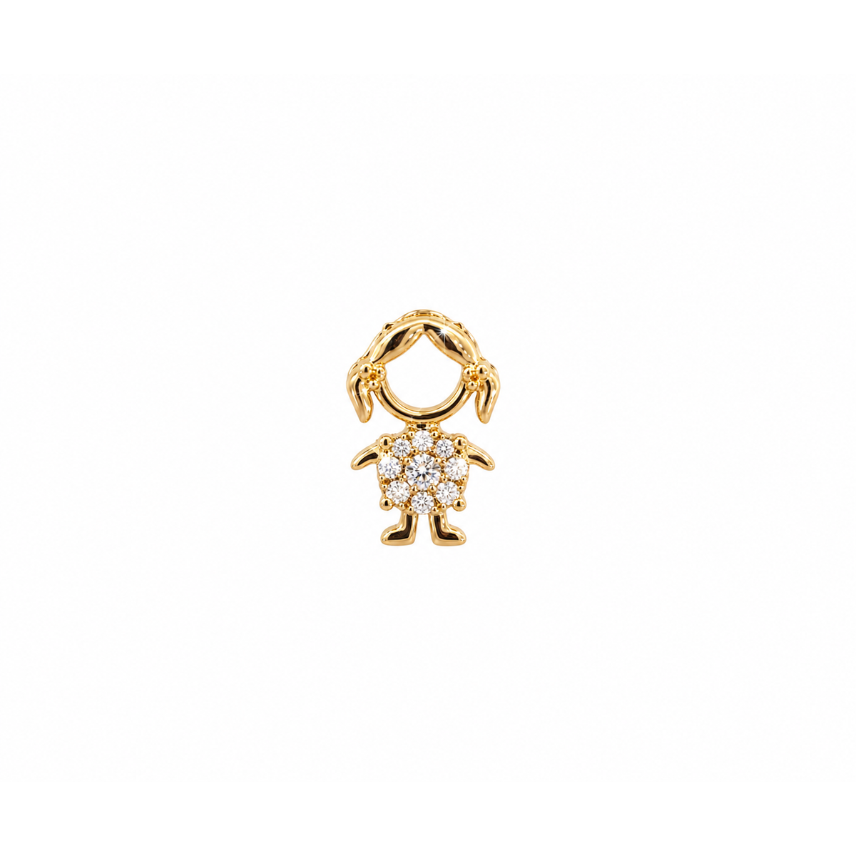 Dije Niña Oro 14k con Diamantes Naturales