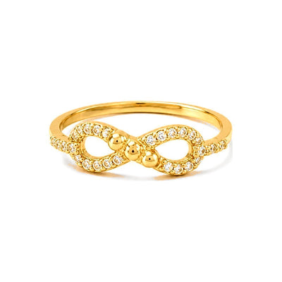 Anillo de Dama Oro 14k Infinito con Circonios